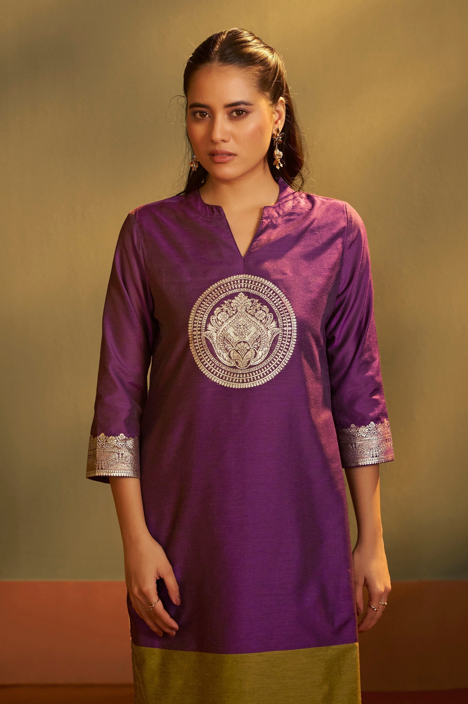 Burgundy Royale Jacquard Kurta Set