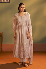Mocha Royale Handcrafted Anarkali Set