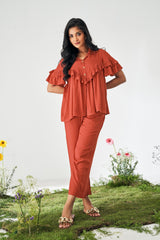 Amber Glow Rayon Co-Ord Set