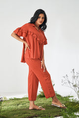 Amber Glow Rayon Co-Ord Set
