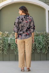 Noir Rang Foil Printed Kurta Pant Set