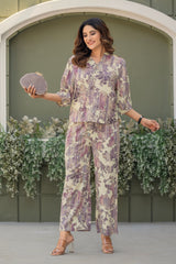 Rust Radiance Foil Print Co-Ord Set