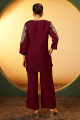 Mahira Maroon Elegance Co-Ord Set