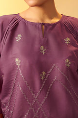 Rose Blush Embroidered Roman Silk Co-Ord Set