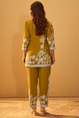 Mustard Bloom Printed Rayon Co-Ord Set