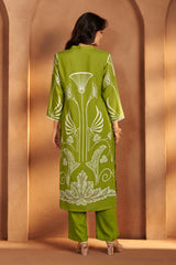 Emerald Bloom Printed Rayon Kurta Set