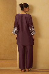 Mocha Grace Embroidered Cotton CO-Ord Set