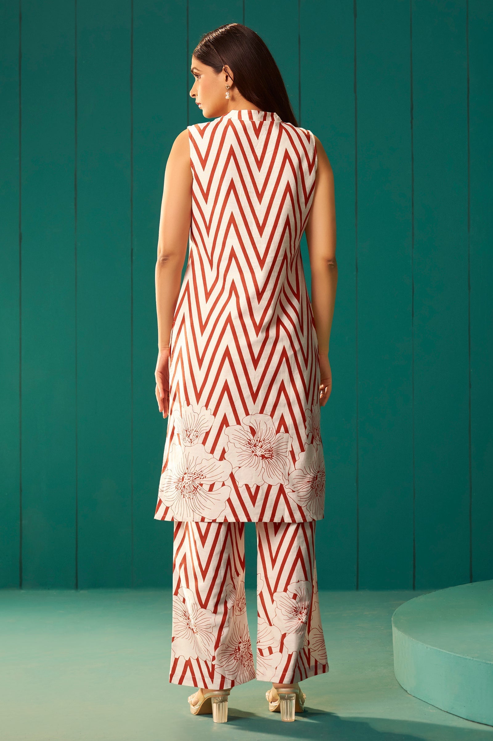 Ivory Bloom Printed Cotton Kurta