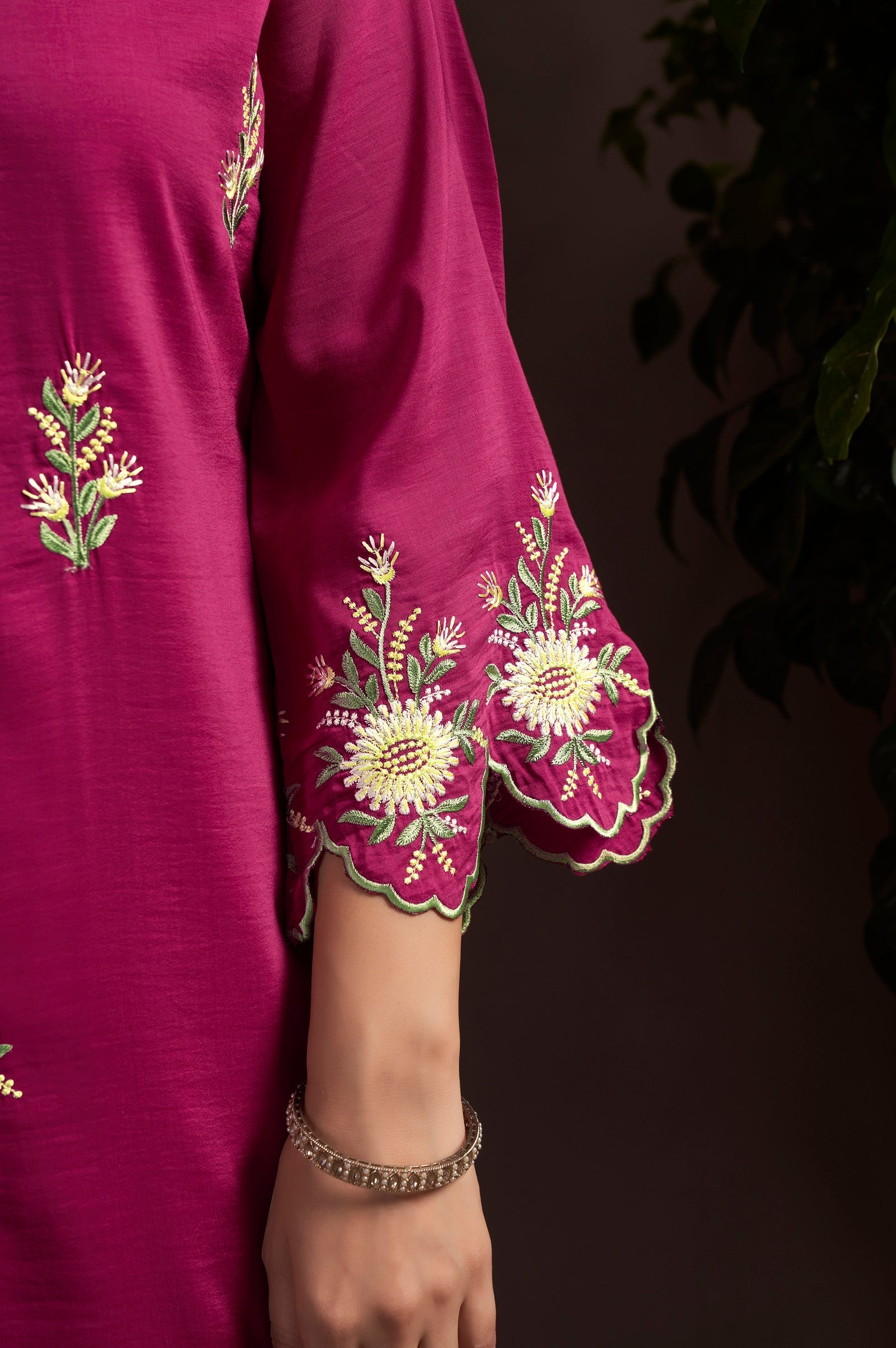 Rose Royale Embroidered Roman Silk Co-Ord Set