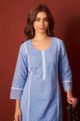Ivory Lace Schiffli Kurta Set