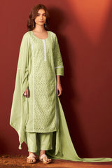 Pista Noor Schiffli Kurta Set
