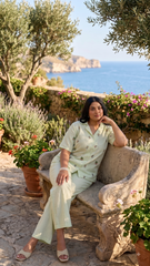 Premium Pista Green Embroidered Co-ord Set for Women | NV Fabric