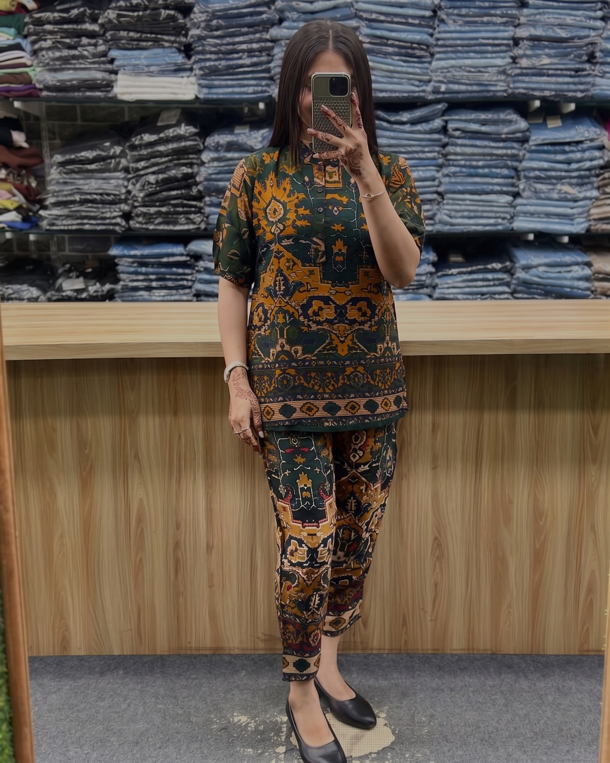 Printed Asymmetric Top With Palazzo Set