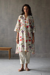 Primrose Charm Printed Floral Rayon Kurta Set