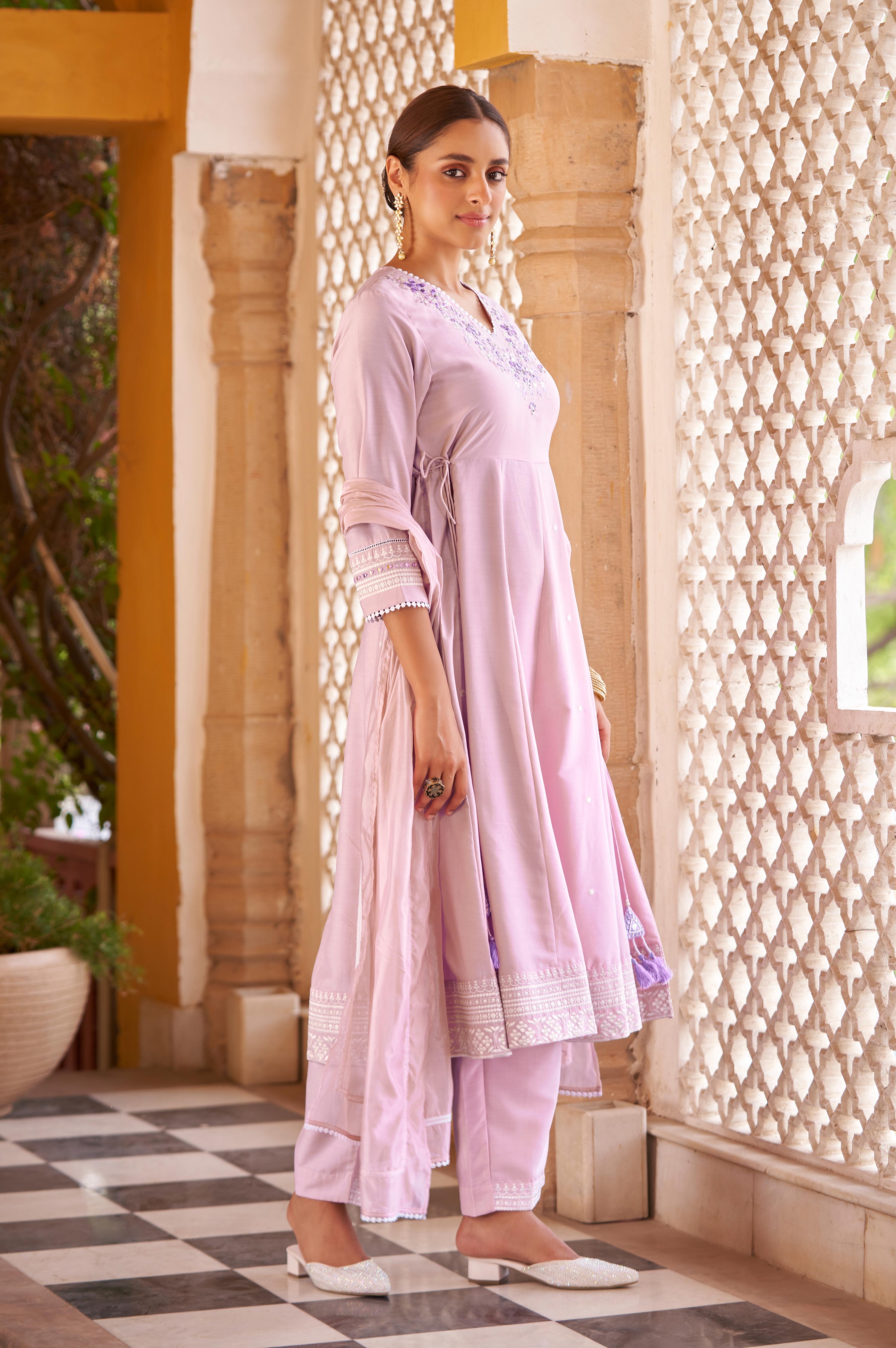 Royal Amethyst Anarkali Kurta Set