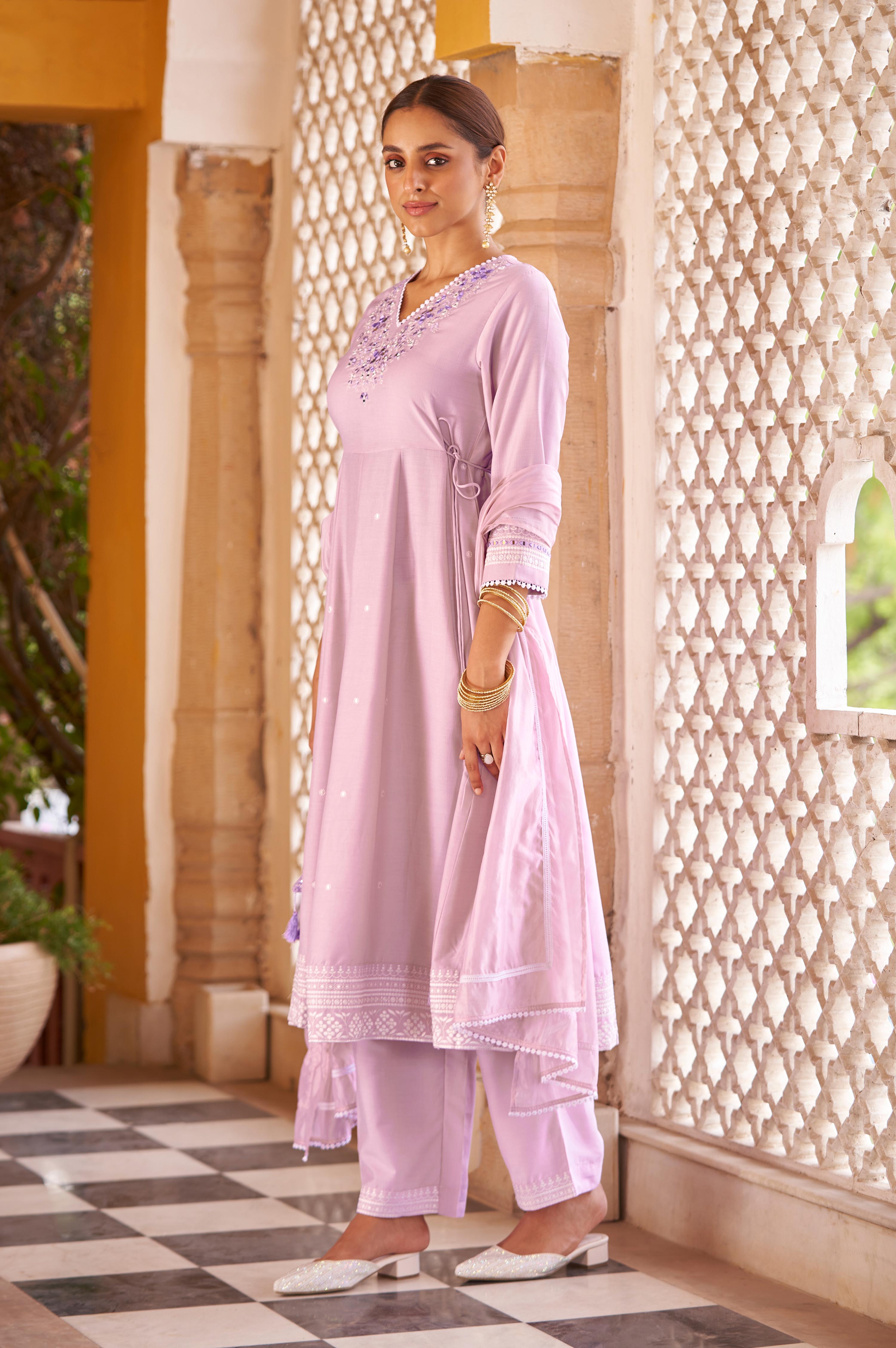 Royal Amethyst Anarkali Kurta Set