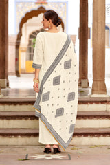 Ivory Jacquard Grace Kurta Set