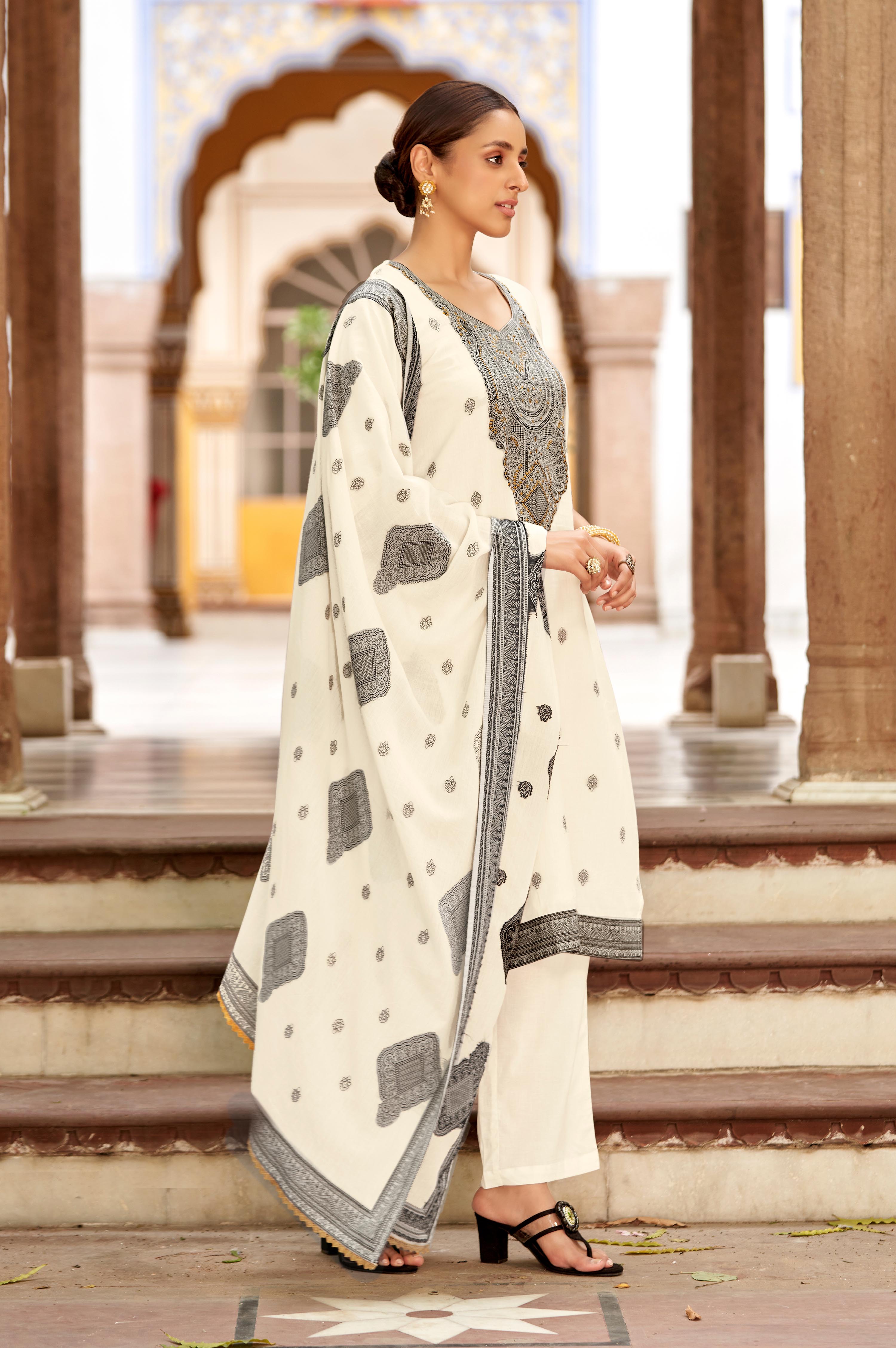 Ivory Jacquard Grace Kurta Set