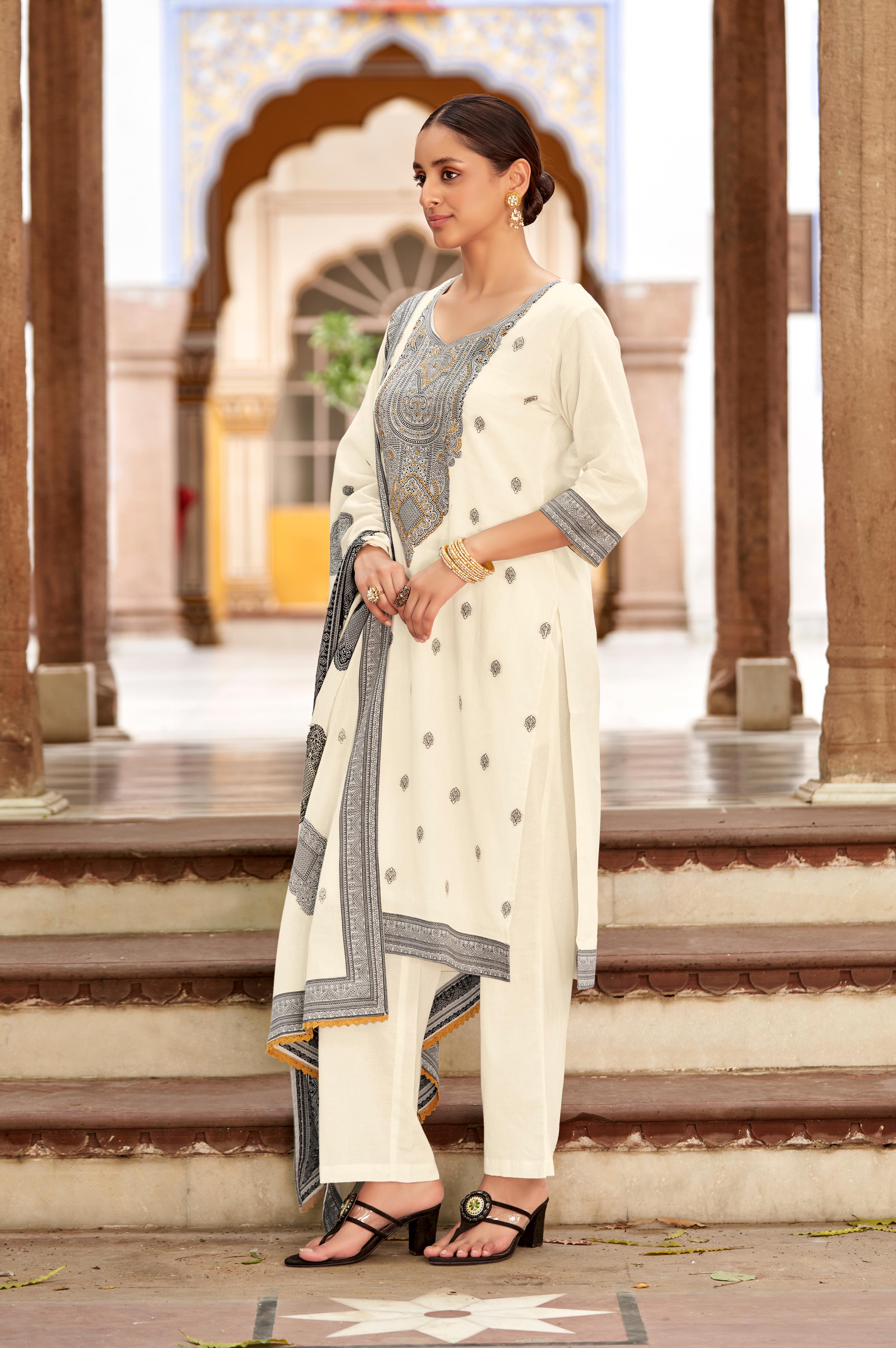 Ivory Jacquard Grace Kurta Set