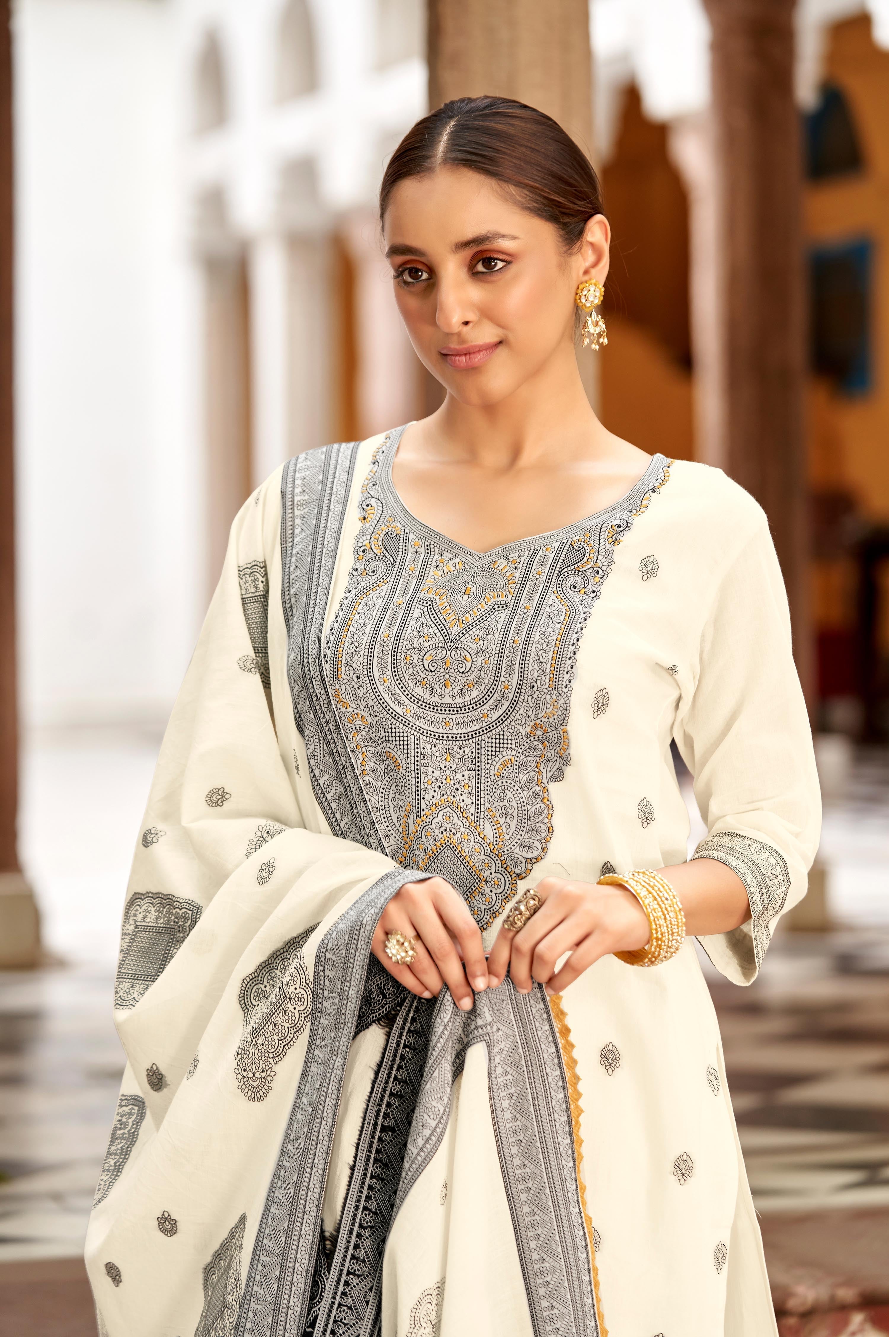 Ivory Jacquard Grace Kurta Set
