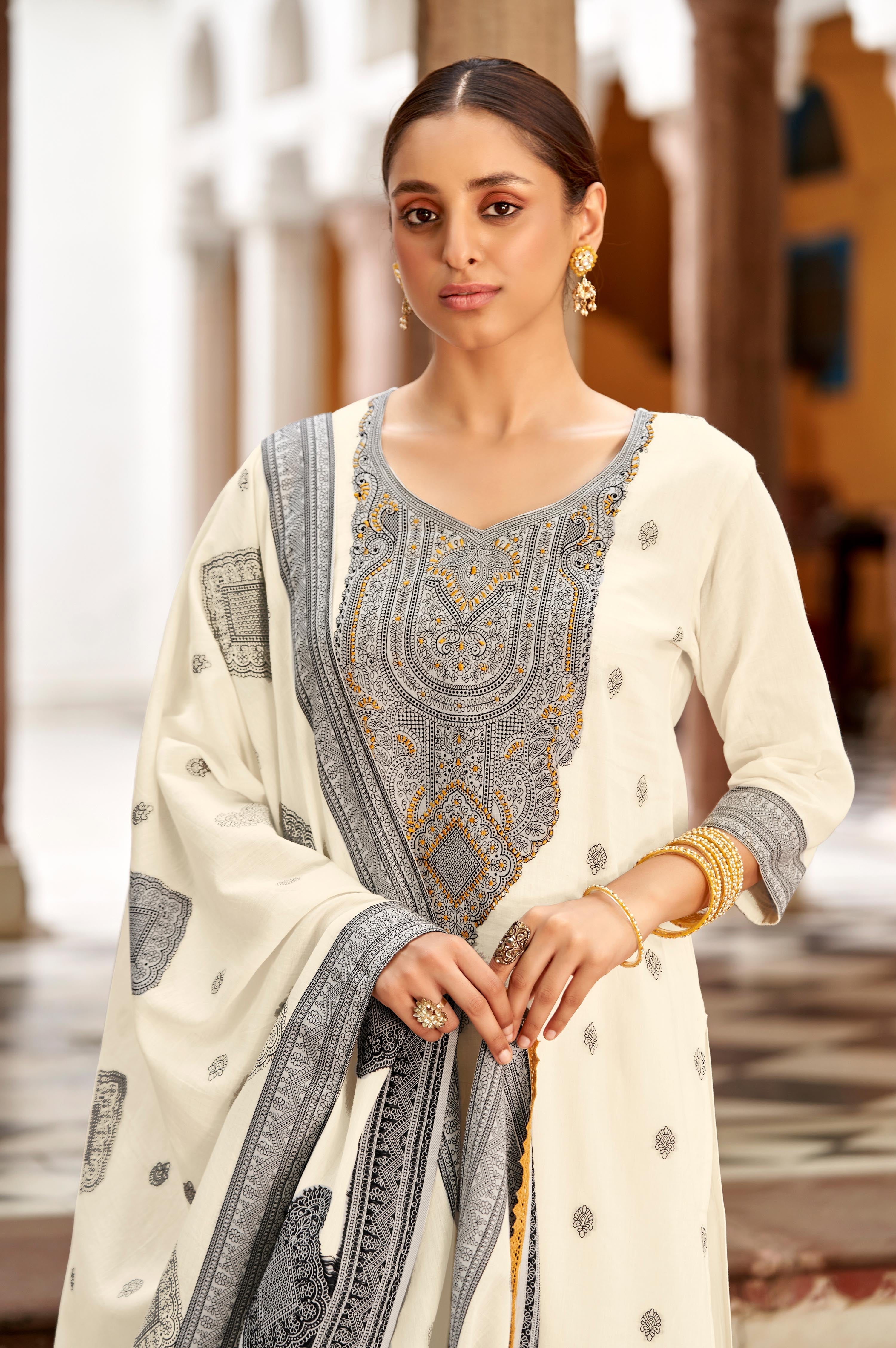 Ivory Jacquard Grace Kurta Set