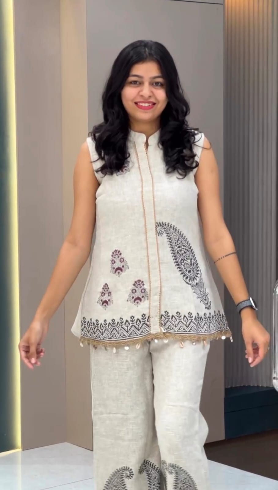 Women's Pure Cotton Printed Co-ord Set | Sleeveless Ethnic Tunic & Pant Set