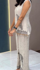 Women's Pure Cotton Printed Co-ord Set | Sleeveless Ethnic Tunic & Pant Set