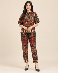 Printed Asymmetric Top With Palazzo Set