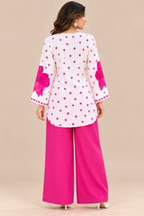 Ethnic Charm with Women’s Stylish Printed Pink Co-ord Set