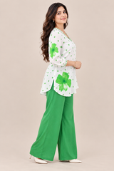 Ethnic Charm with Women’s Stylish Printed Green Co-ord Set