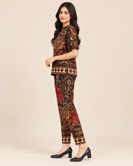 Printed Asymmetric Top With Palazzo Set