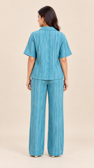 Premium Pure Viscose Natural Crepe Co-ord Set - Seafoam Teal