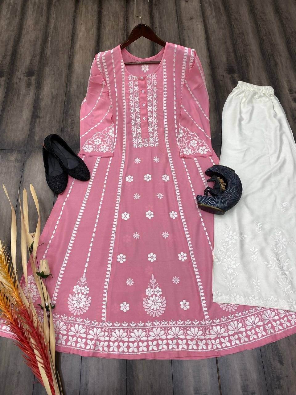 Pink Flair Kurta With Plazzo Set