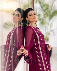 Designer Embroidery Suit Set With Pant and Dupatta