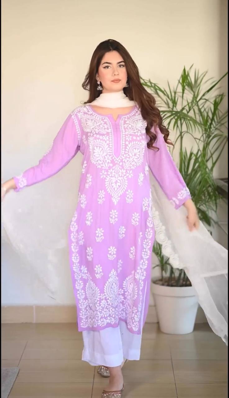 Light Pink Special Chikankari Kurta Set