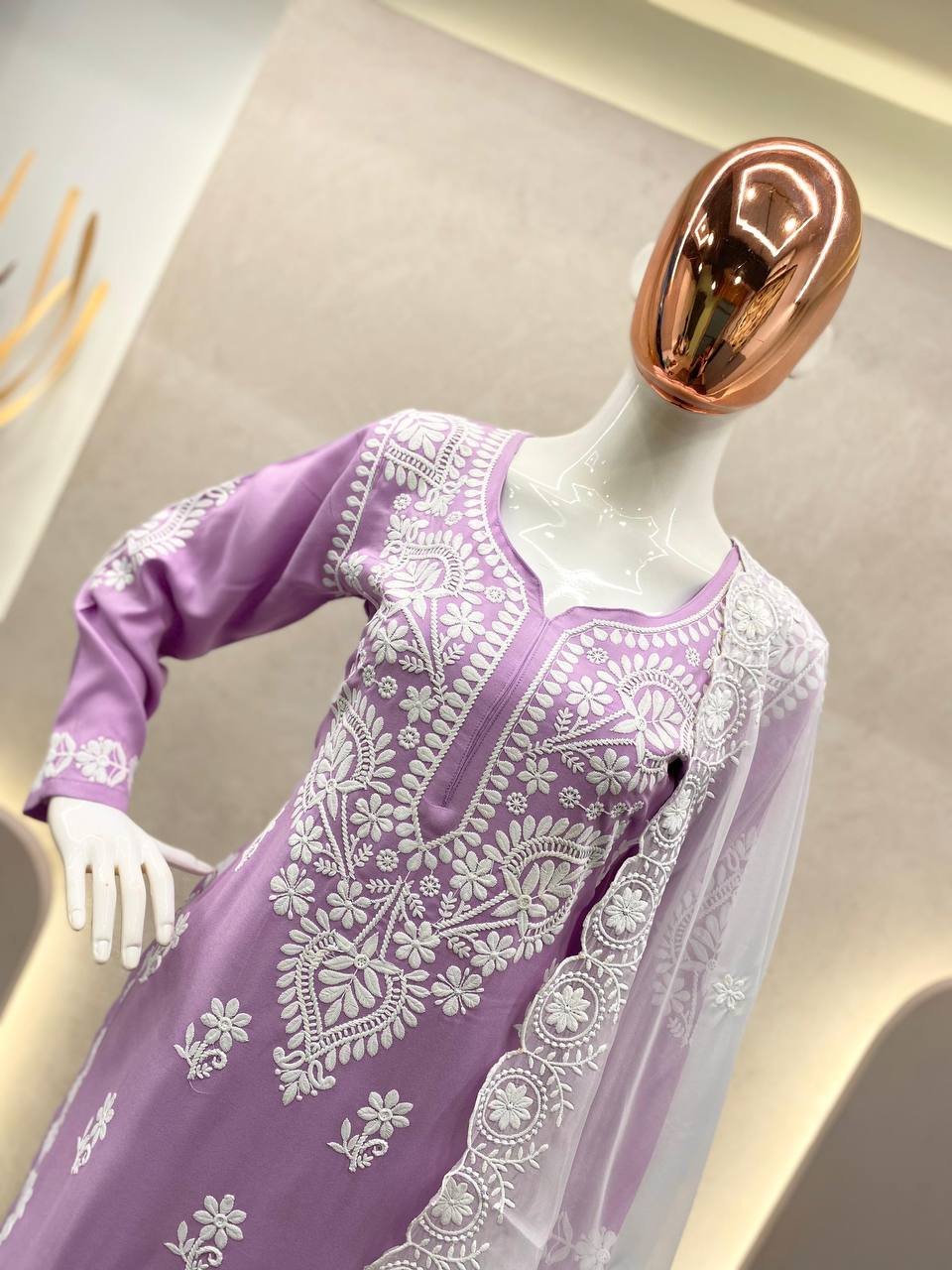 Light Pink Special Chikankari Kurta Set