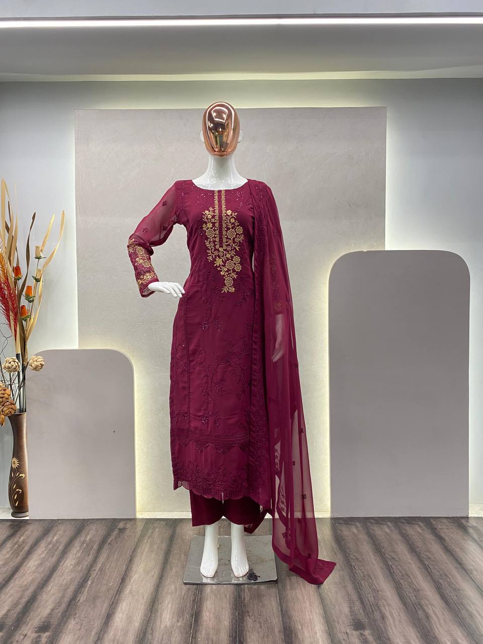 Designer Trending Embroidery Work Suit With pant Set