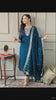 Premium Teal Blue Designer Kurta Set with Soft Muslin Dupatta