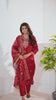 Elegant Maroon Embroidered Kurta Set with Digital Floral Print Dupatta | 3-Piece Ethnic Suit for Women
