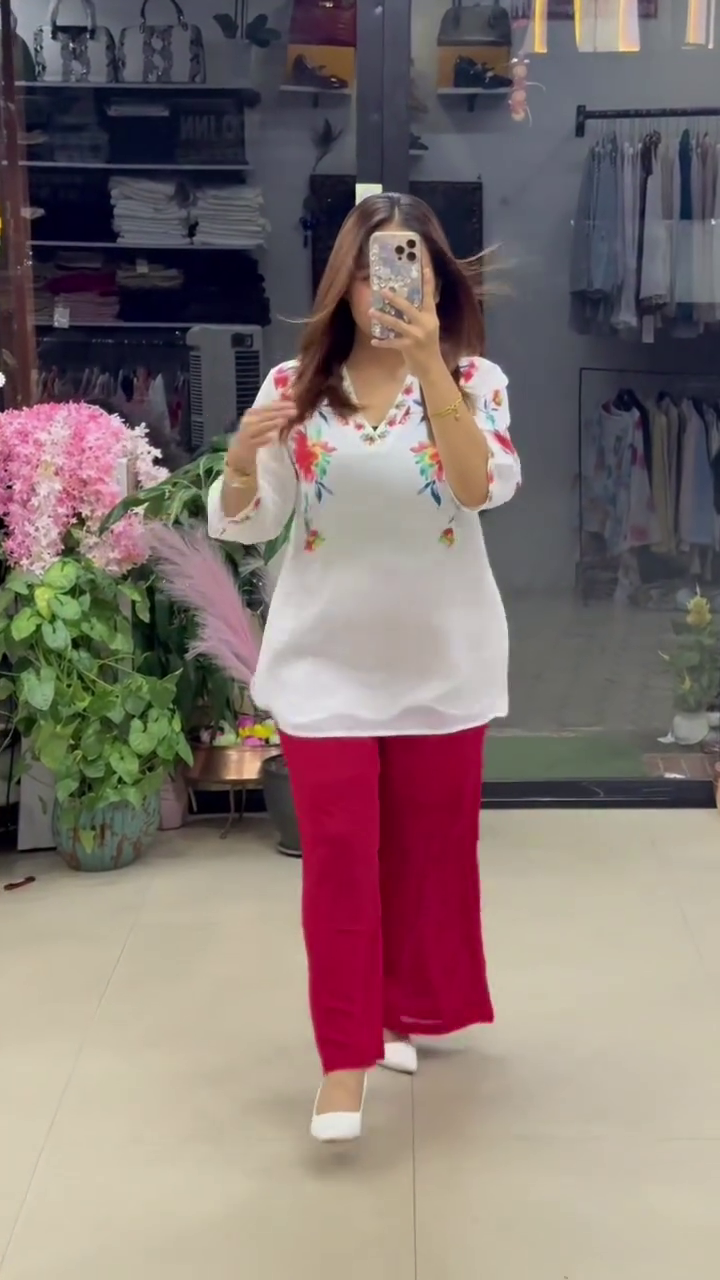 Women’s Stylish Printed Red Co-ord Set