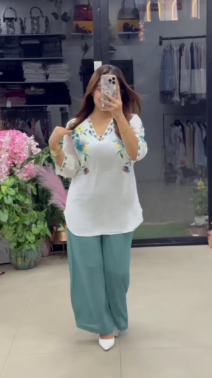 Women’s Stylish Printed Green Co-ord Set