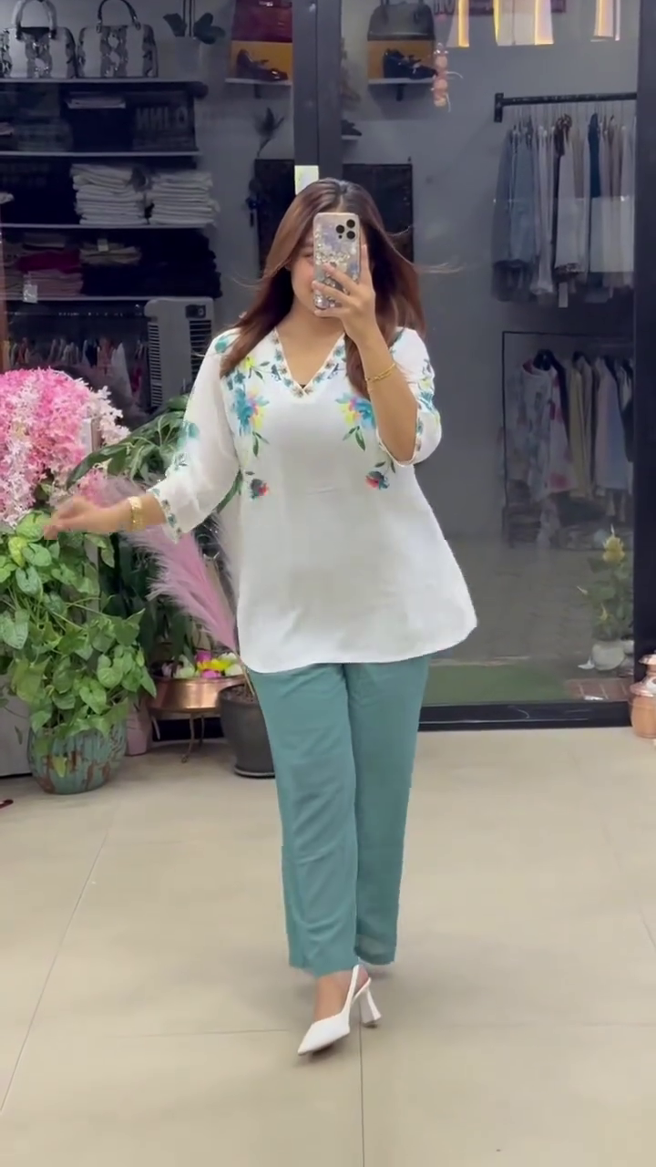 Women’s Stylish Printed Green Co-ord Set