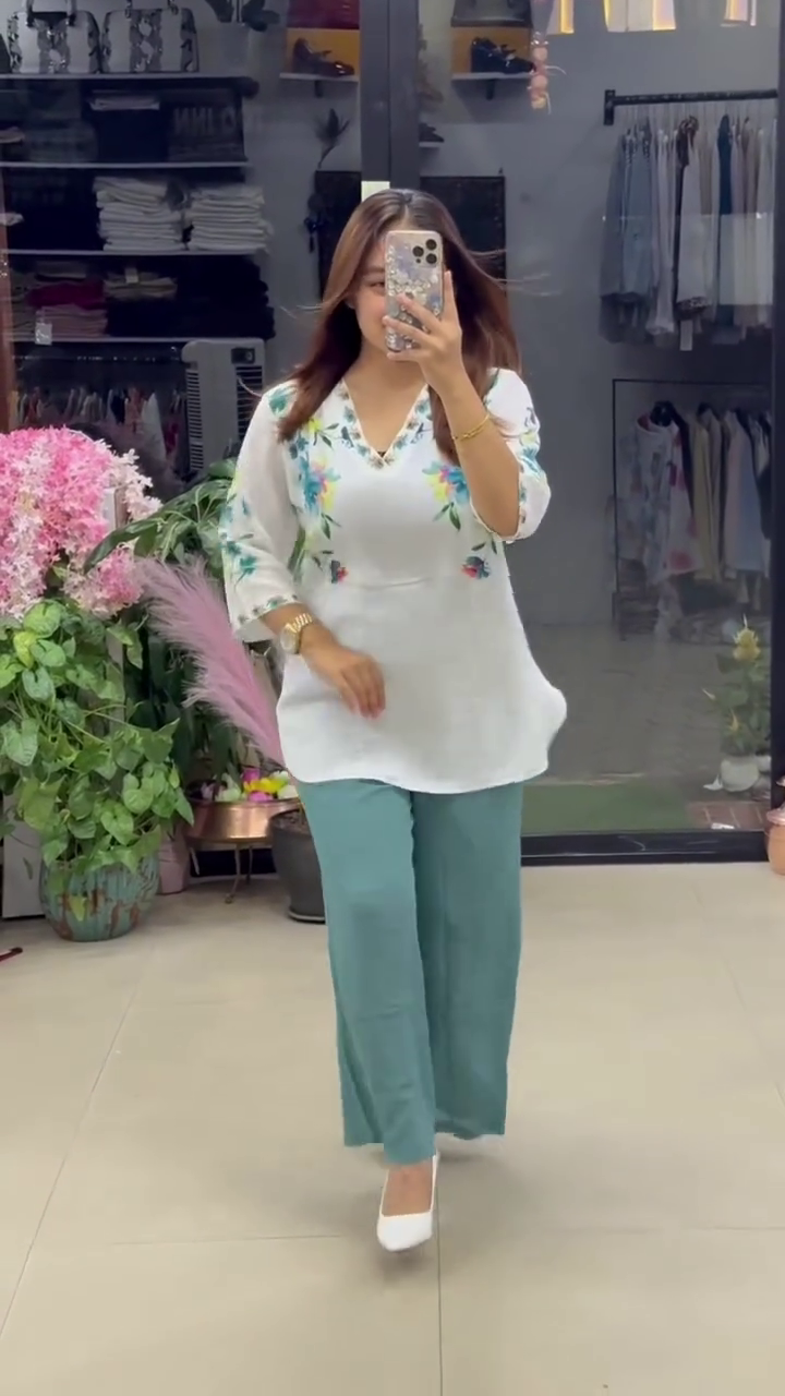 Women’s Stylish Printed Green Co-ord Set