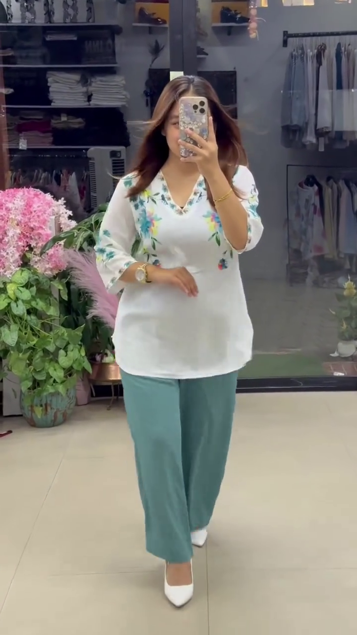 Women’s Stylish Printed Green Co-ord Set